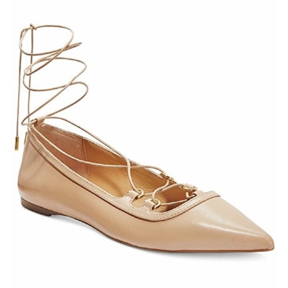 Michael Michael Kors Womens Tabby‎ Ballet Flats Beige Size 6 Nude Leather NWOT